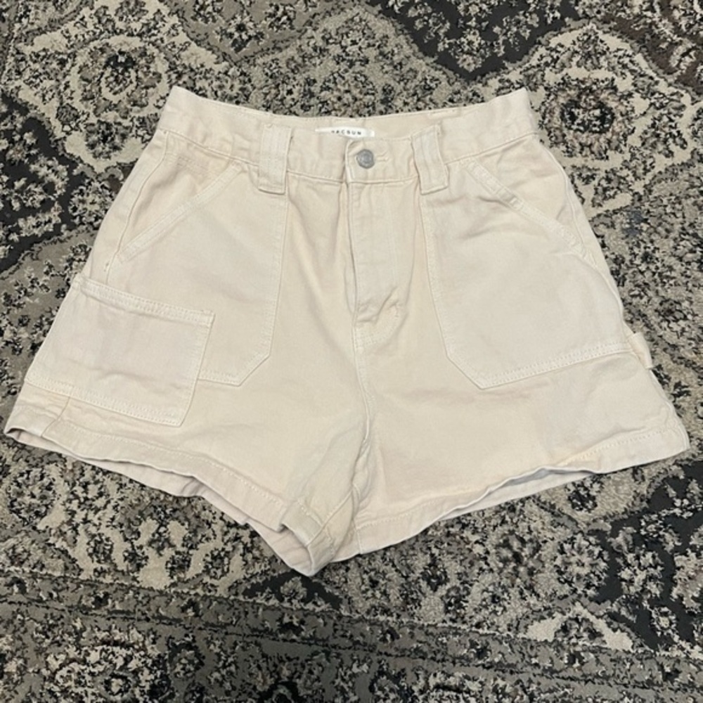 PacSun Bone High Waisted Carpenter Shorts